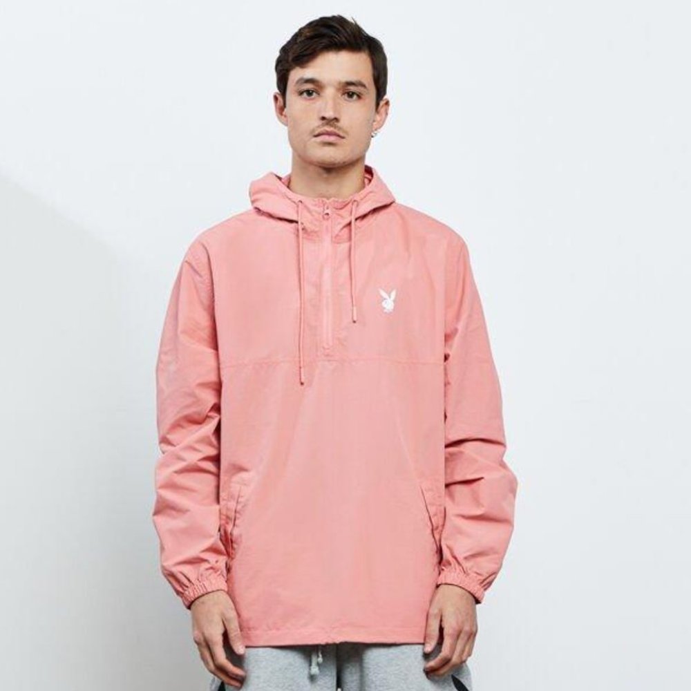 Pacsun x Playboy Logo Coral Quarter-Zip Anorak